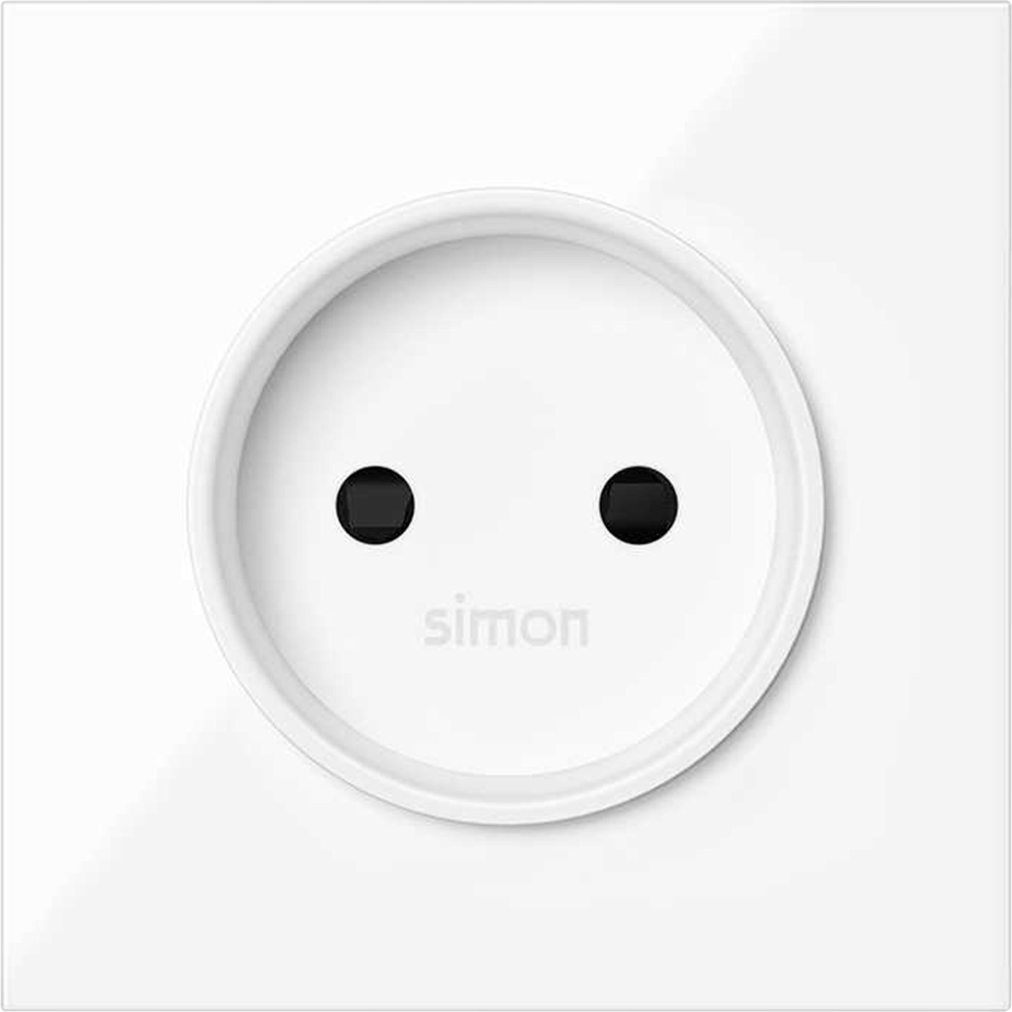 Tapa para la base de enchufe schuko blanco brillante Simon 100