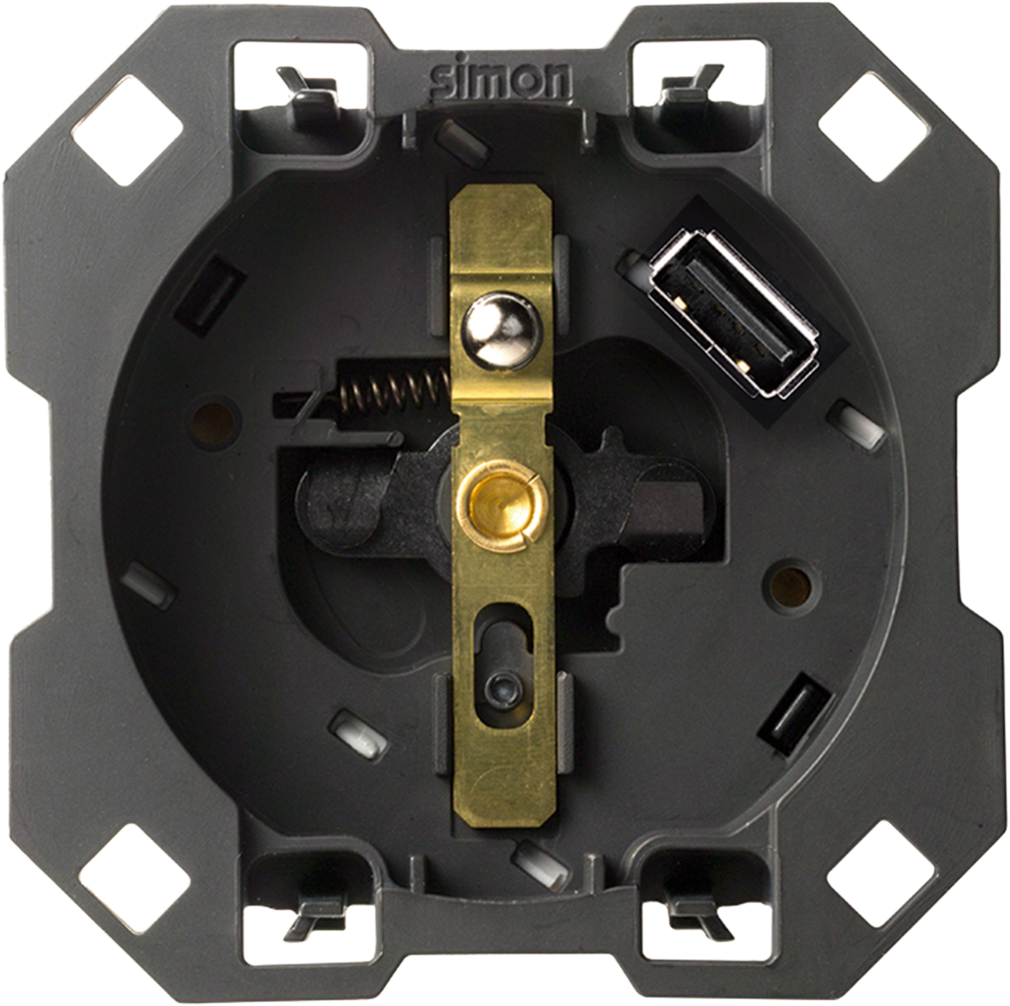 Base de enchufe francesa + usb simon 100