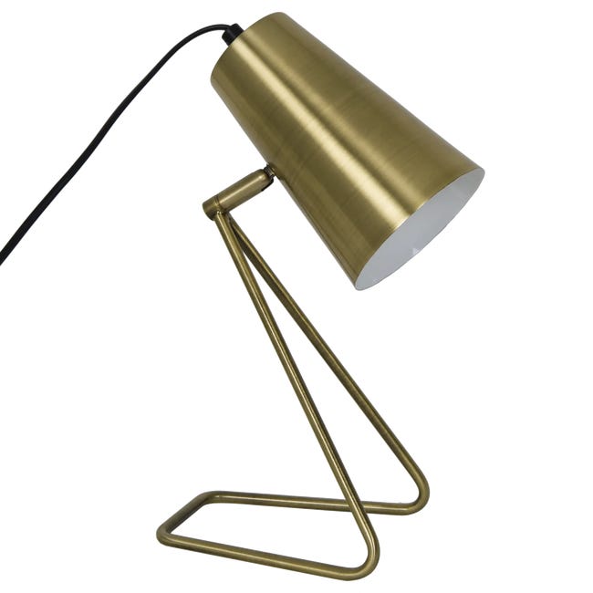 Descubrimiento llamar Desbordamiento Lámpara de mesa INSPIRE Moeta E14 latón | Leroy Merlin