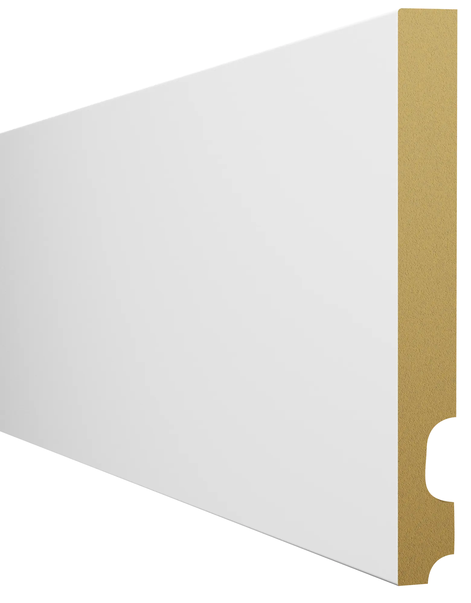 Zócalo liso con pasacable de mdf revestido papel blanco de 2.25 m de longitud