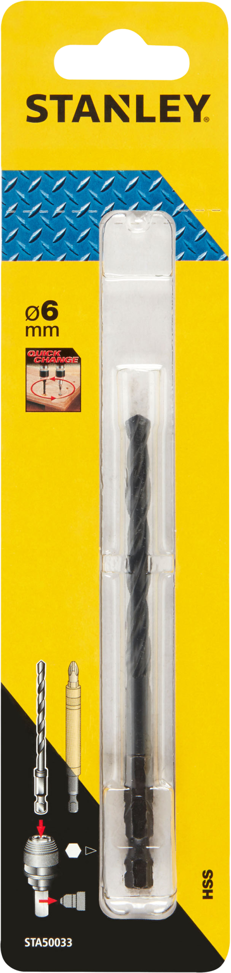 Broca para metal ø 6 x l. 70mm stanley super-lock
