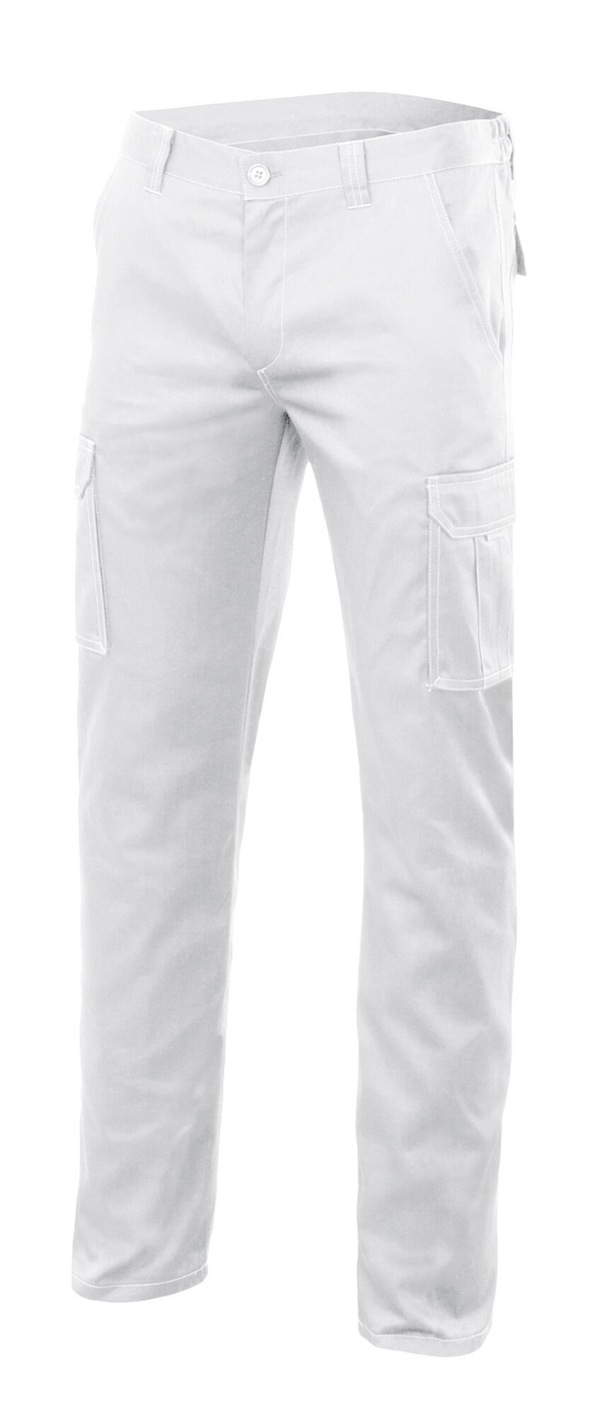 Pantalon de trabajo multibolsillo stretch blanco t34