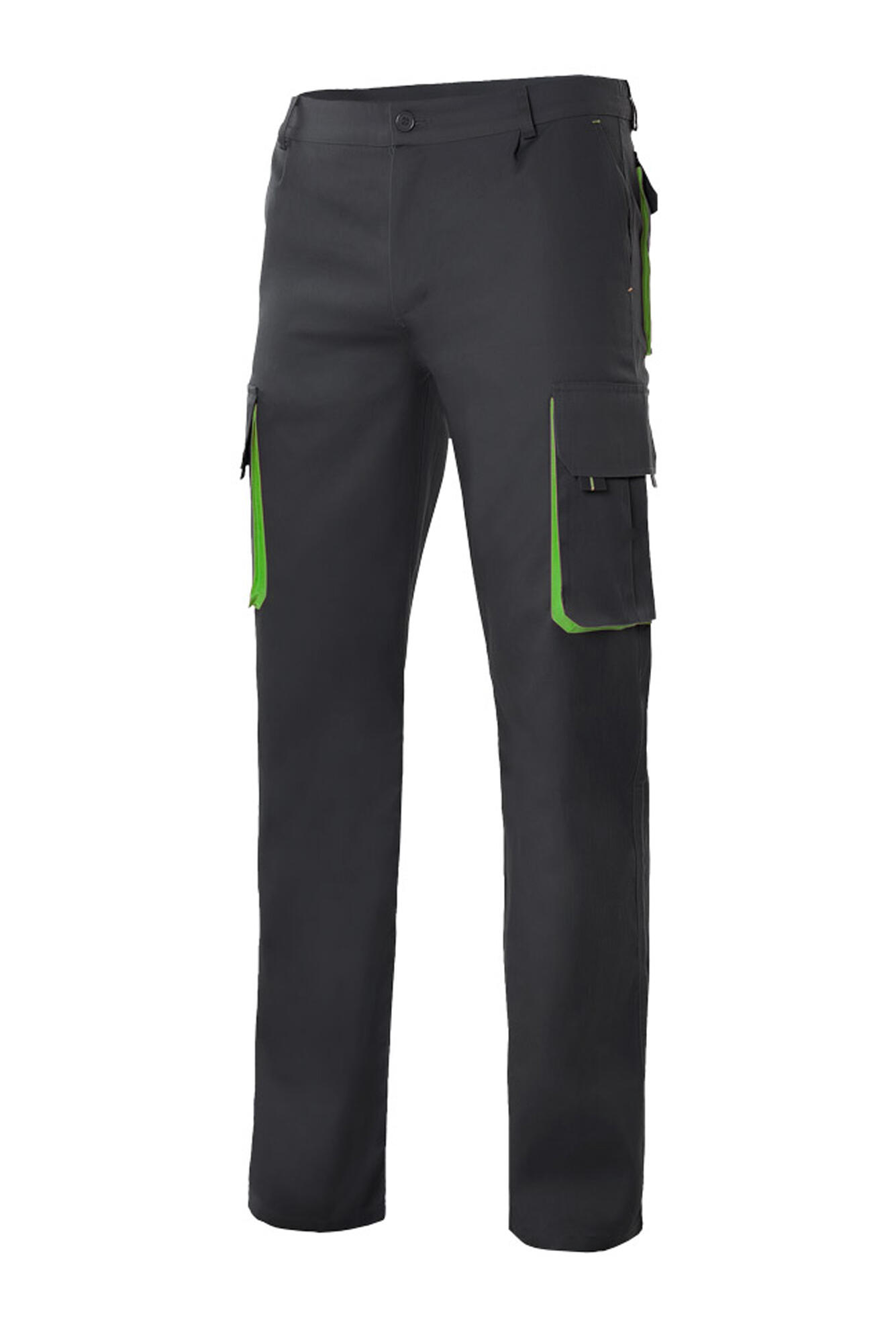 Pantalon de trabajo bicolor multibol negr/verdelima t34