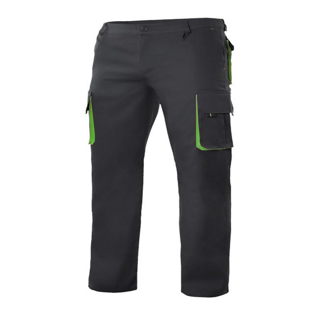 Pantalon de trabajo bicolor multibol negr/verdelima T42 | Leroy