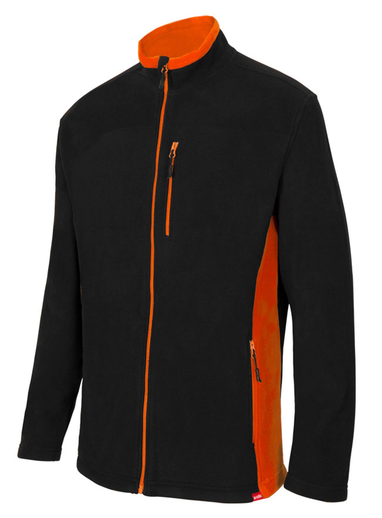 Chaqueta polar bicolor negro/naranja l