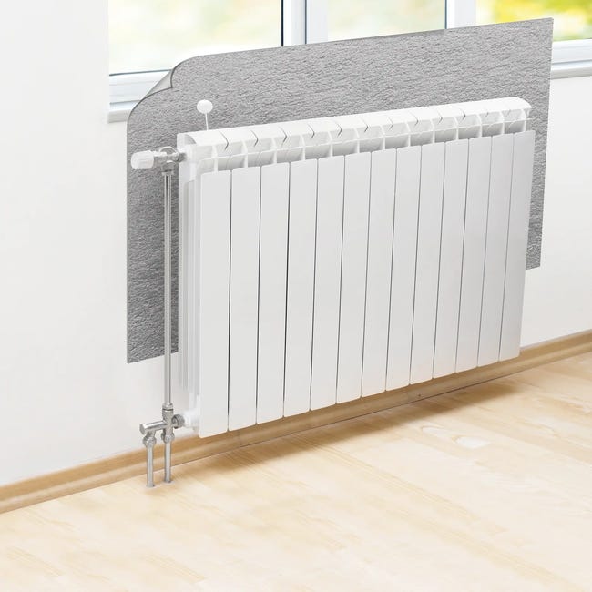 AHDFY Prácticos estantes de radiador, paneles reflectores de radiador,  cubierta delgada de radiador de 19.7-66.9 in, no requiere perforación,  estante