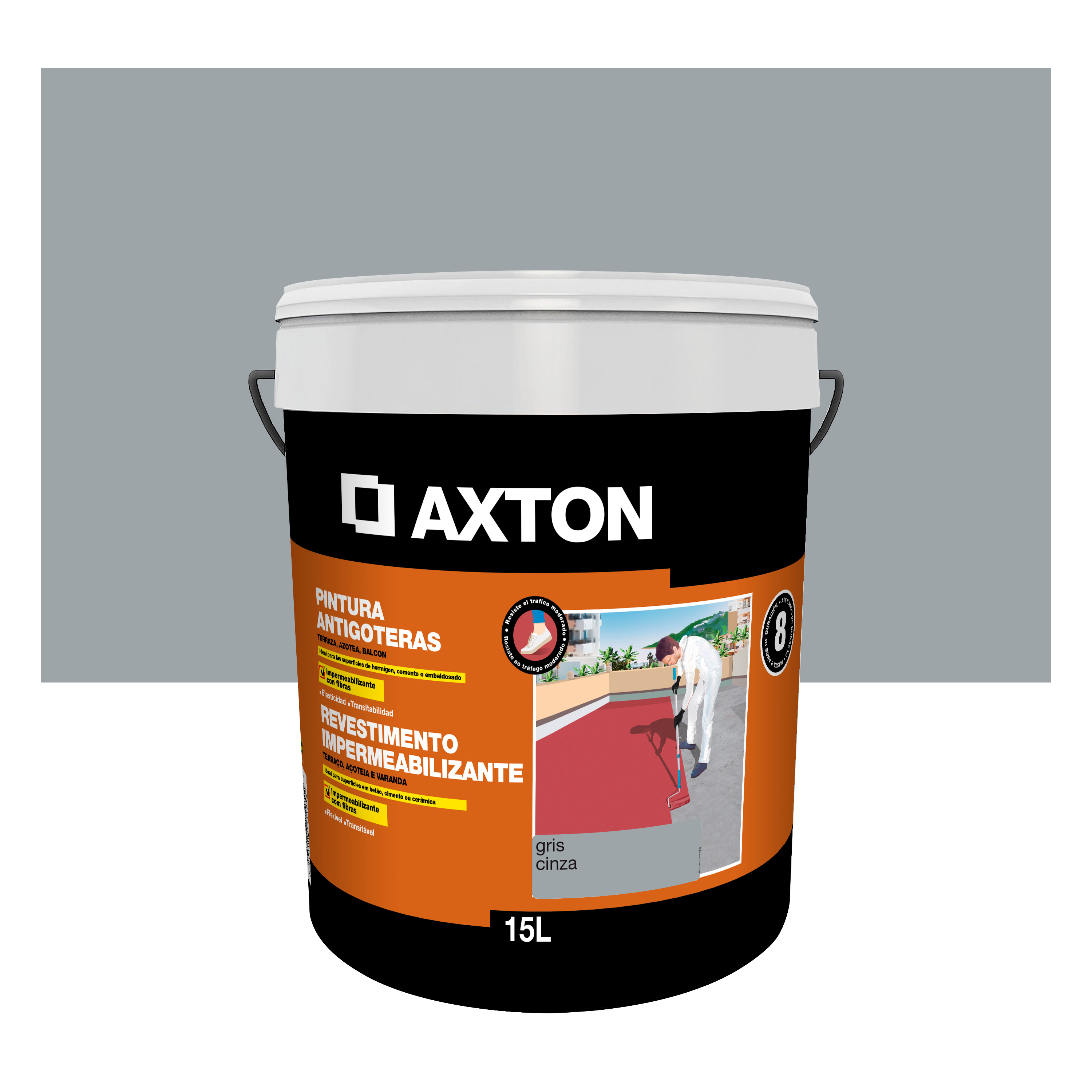 Pintura impermeabilizante AXTON 4L gris