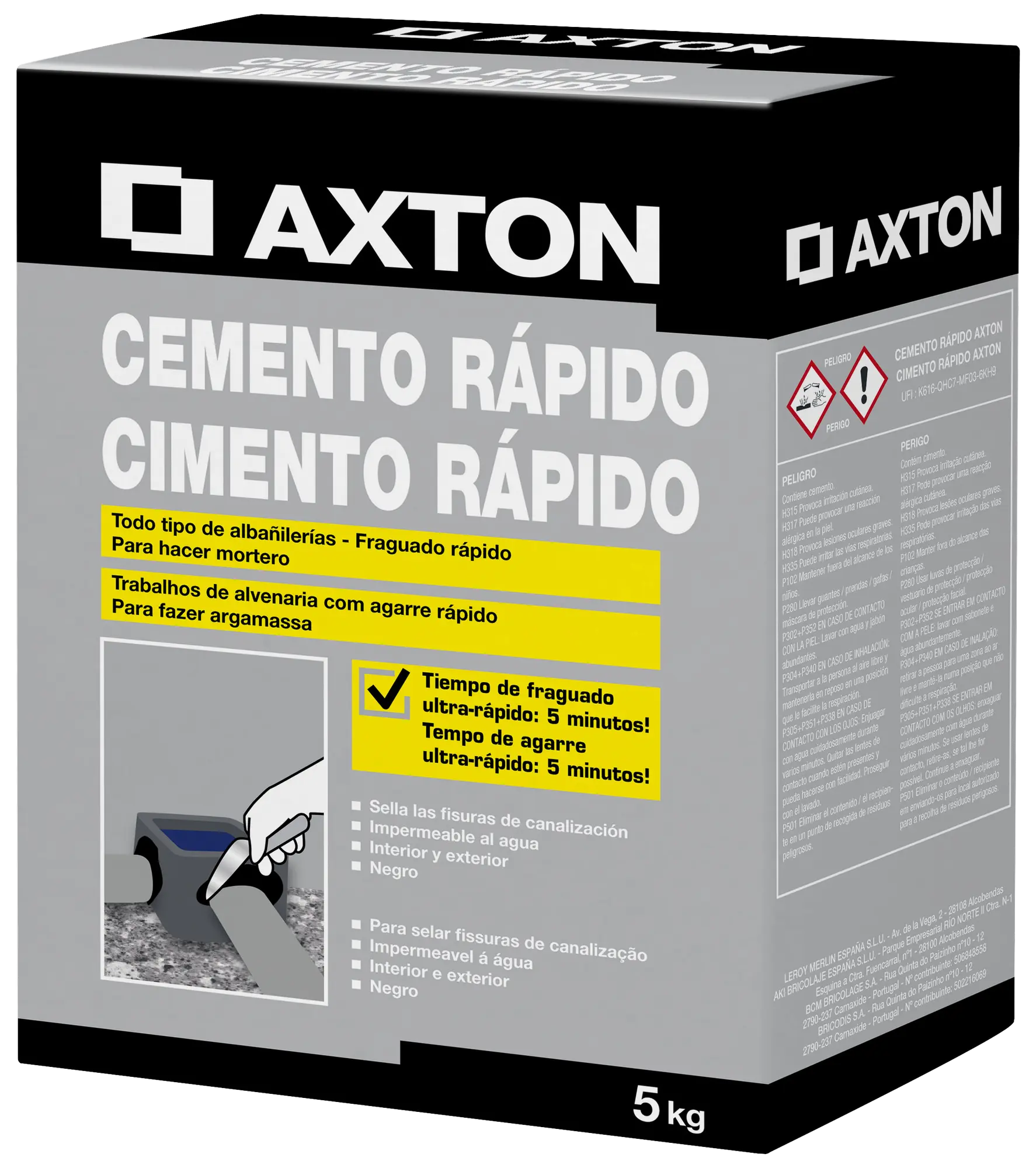 Cemento rápido AXTON 5 kg