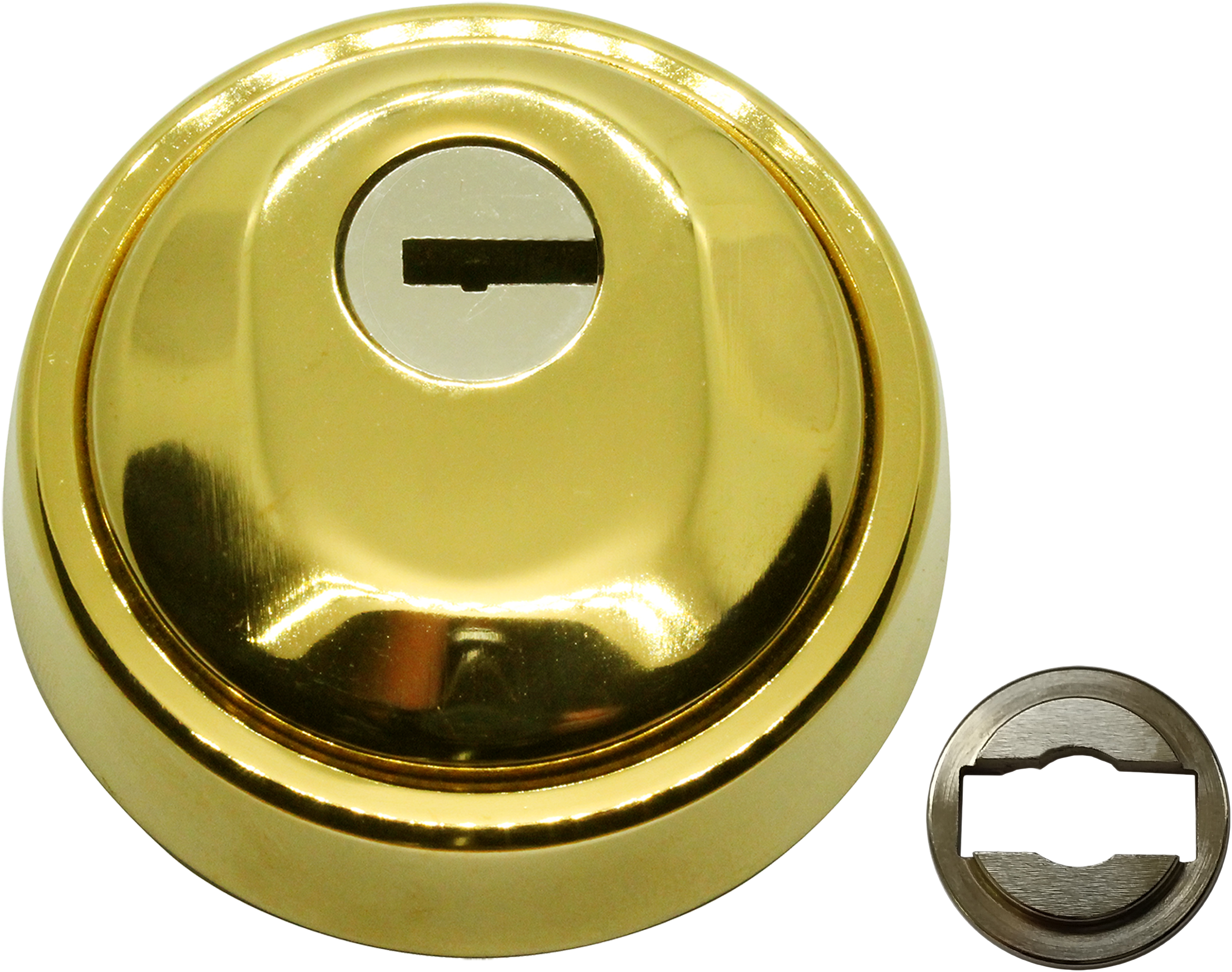 Escudo de seguridad para cilindro hoplon latón dorado
