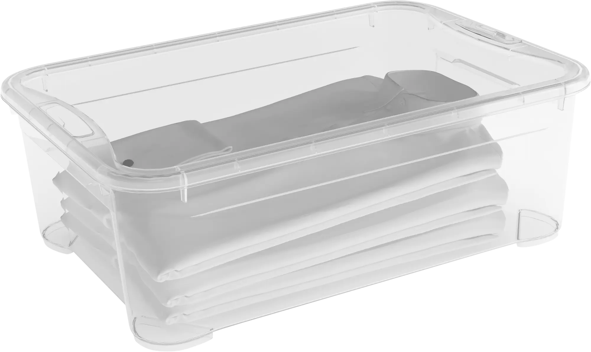 DEUBA® Caja Almacenamiento Plástico Transparente Resistente Capacidad 30 ó  60 Litros Organizador con Tapa 4