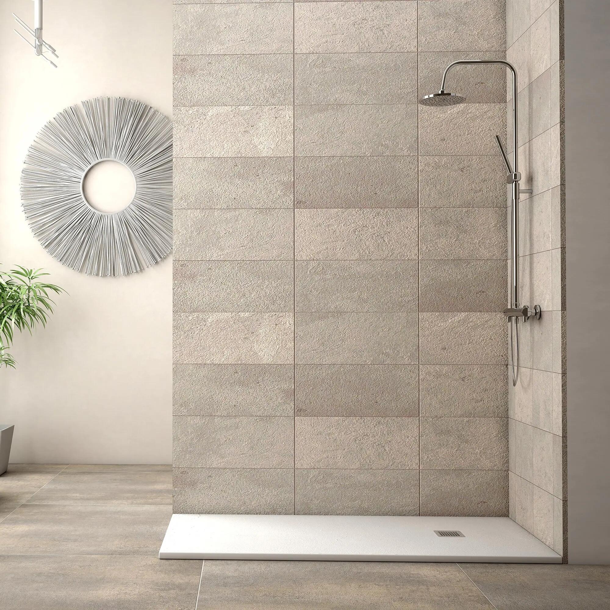 Plato de ducha rectangular moderno 120x80 efecto terciopelo
