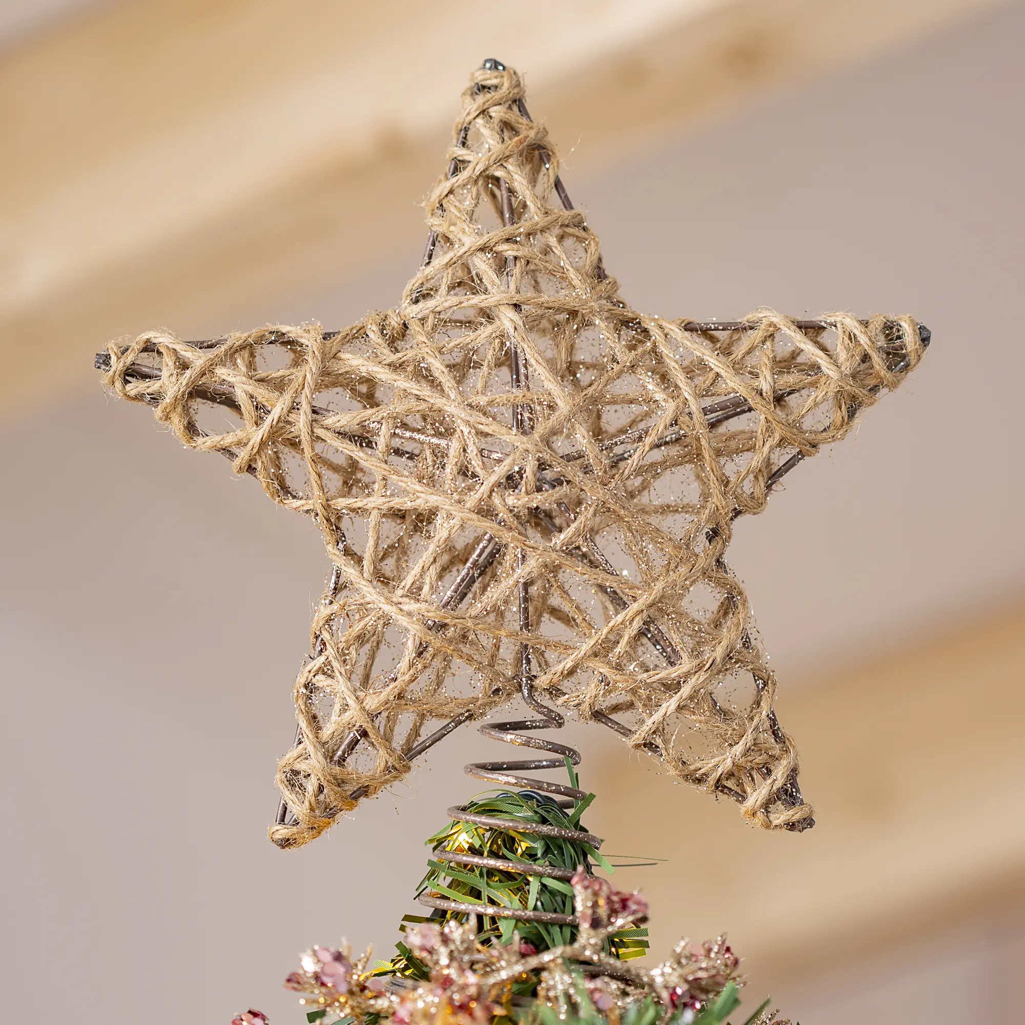 Adorno coronación árbol Navidad yute 20x25cm | Leroy Merlin
