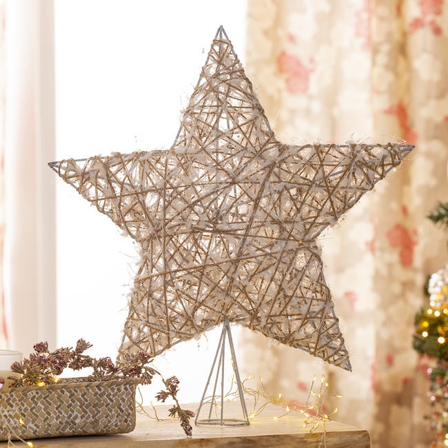 Tremendo Inmigración Definitivo Adorno coronación árbol Navidad estrella 41x44 cm | Leroy Merlin