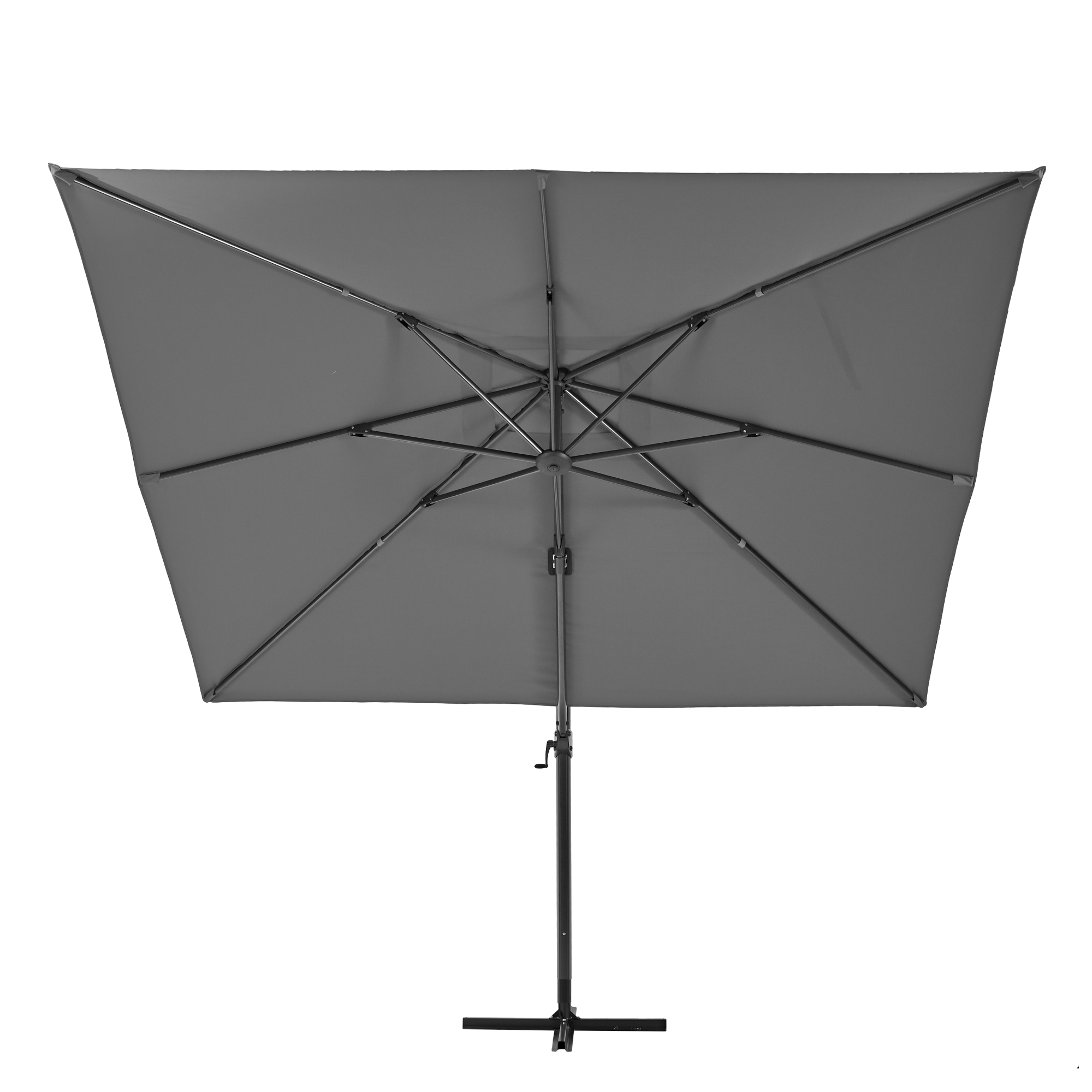 Parasol excéntrico de aluminio / acero naterial aura gris 286x286 cm de la marca NATERIAL