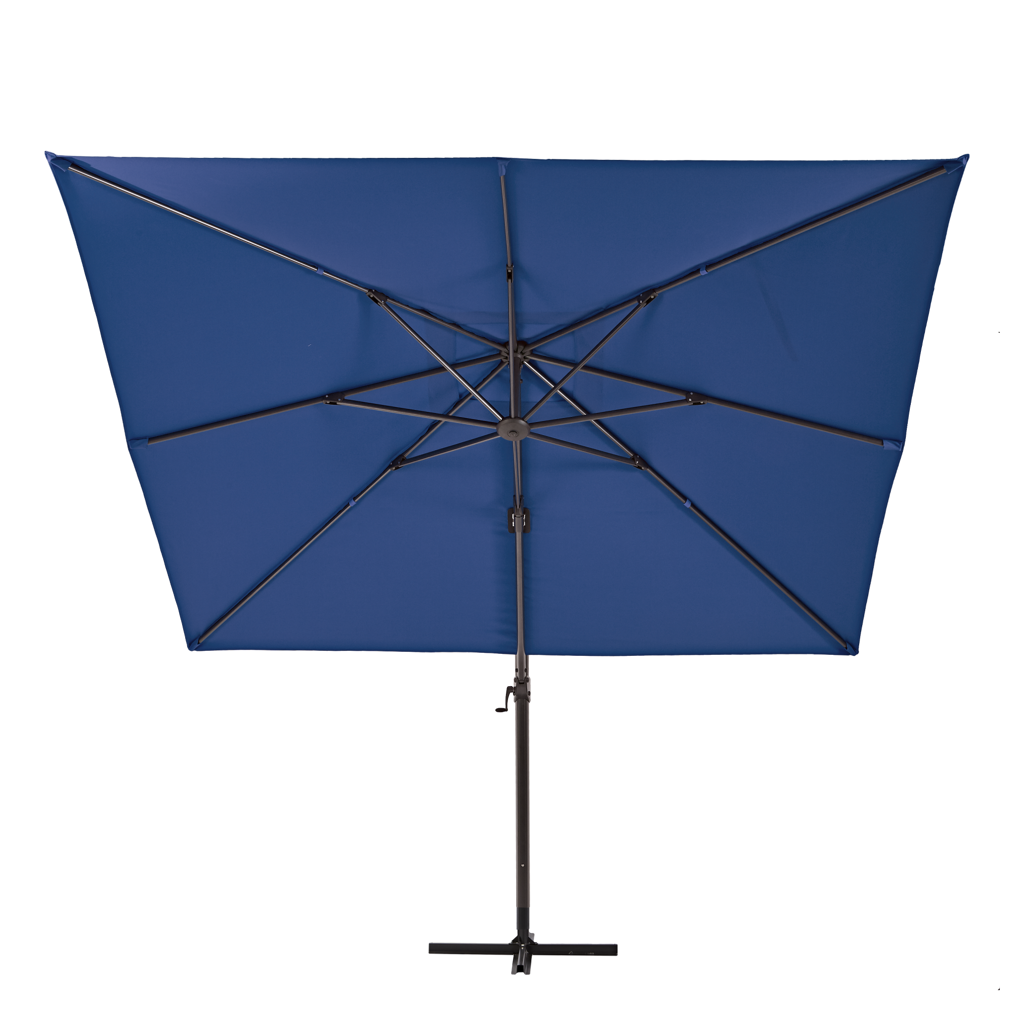 Parasol cuadrado de aluminio / acero naterial aura azul 286x286 cm