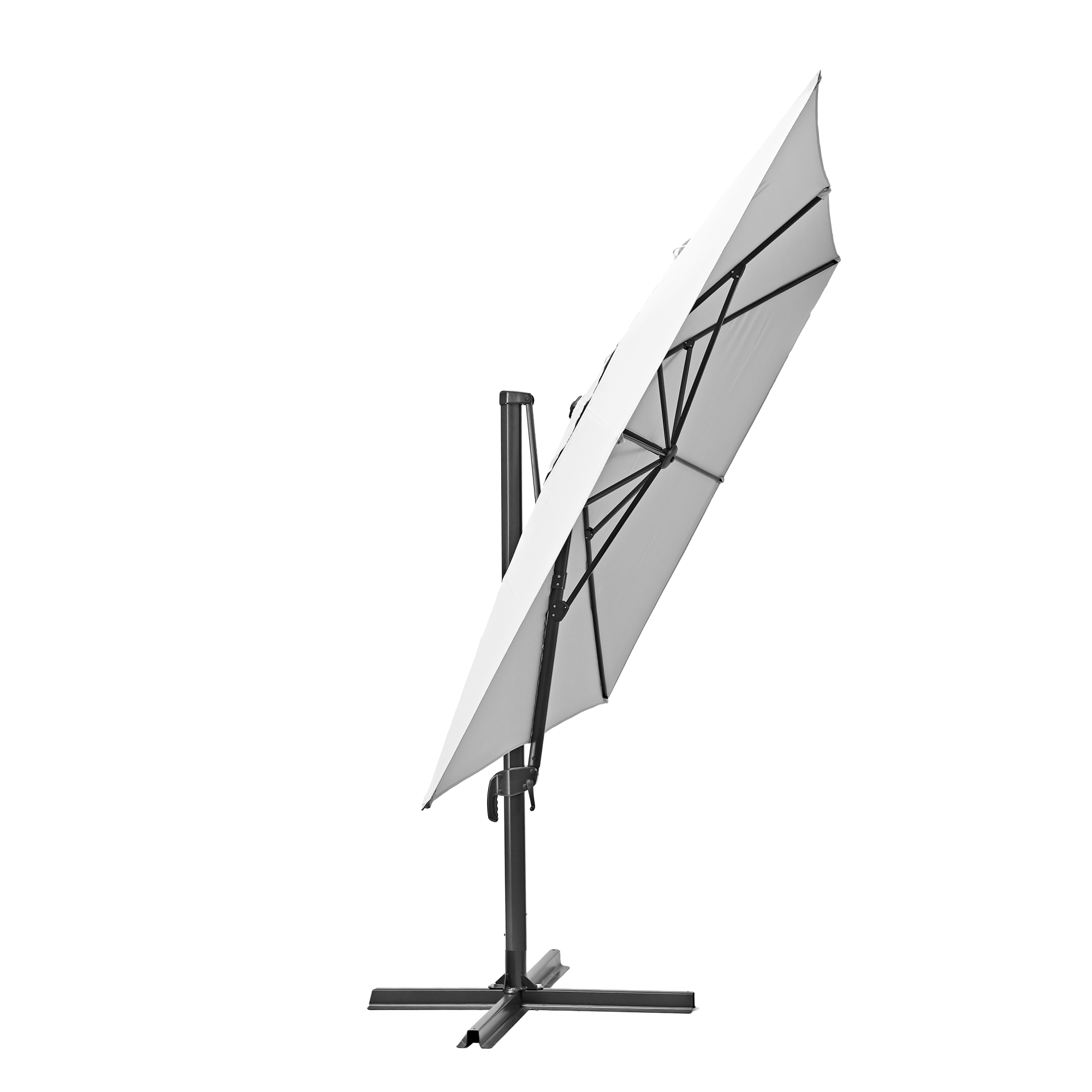 Parasol excéntrico de aluminio / acero naterial aura blanco 281x386.5 cm de la marca NATERIAL