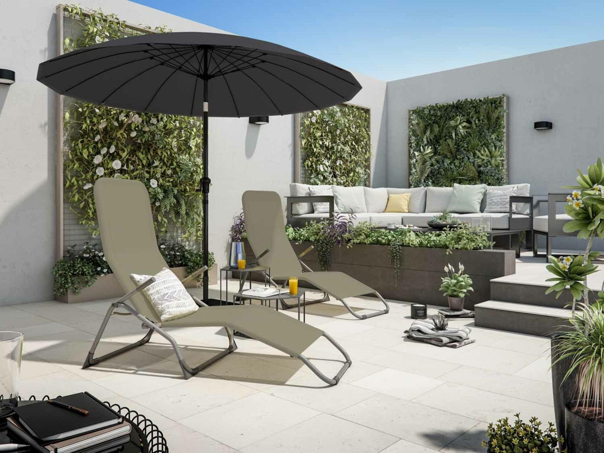 Parasol redondo de aluminio naterial sinae gris ø 252 cm de la marca NATERIAL