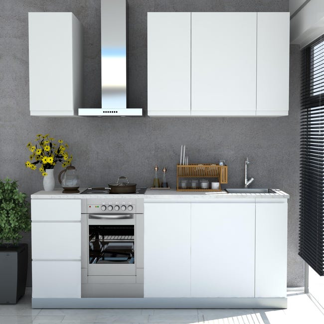Cocina-armario con frente de persiana: 2 placas de cocción eléctricas,  fregadero a la derecha