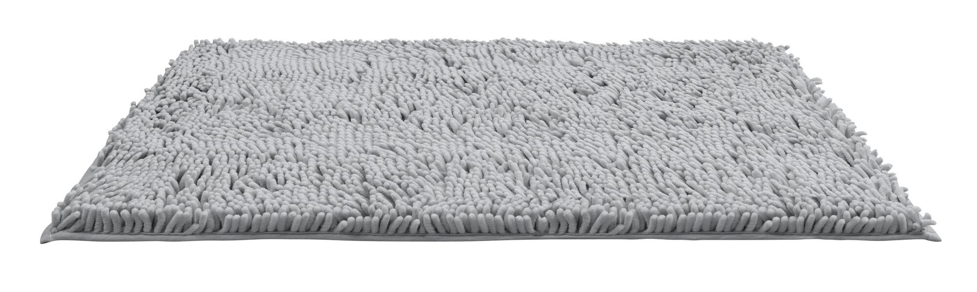 Alfombra de baño rectangular chenille 50x80 cm gris