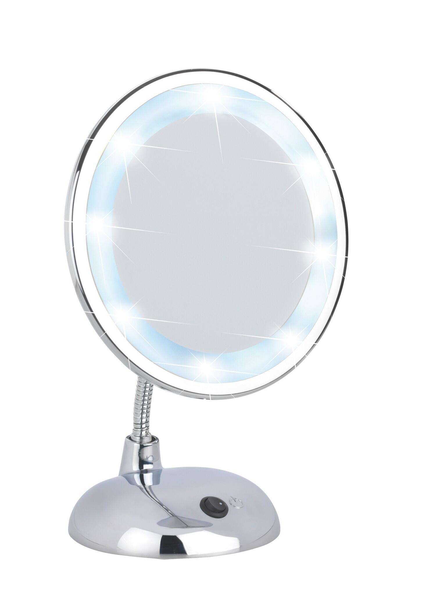Espejo cosmético de aumento con luz style x 3 gris / plata