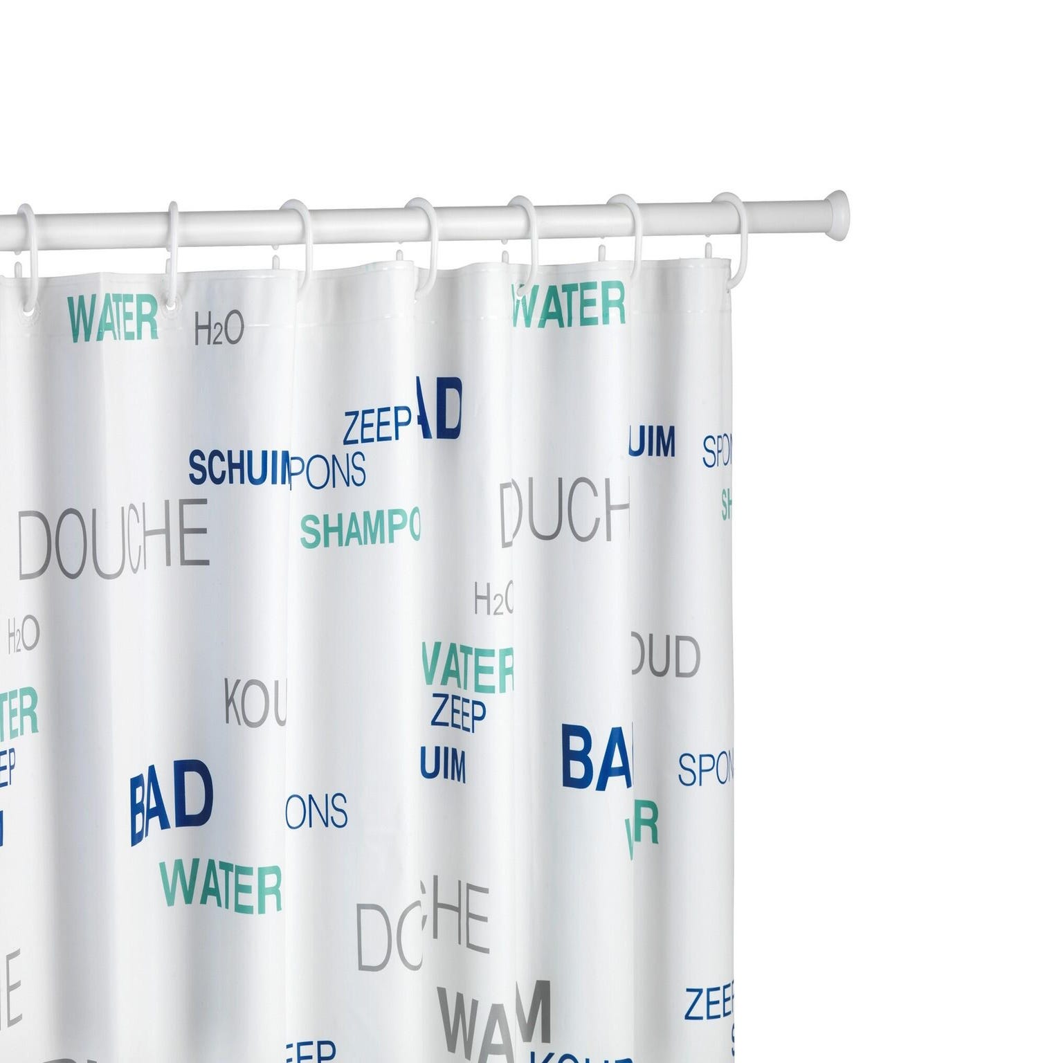 Barra cortina de ducha blanca extensible curva 80 /180 cm