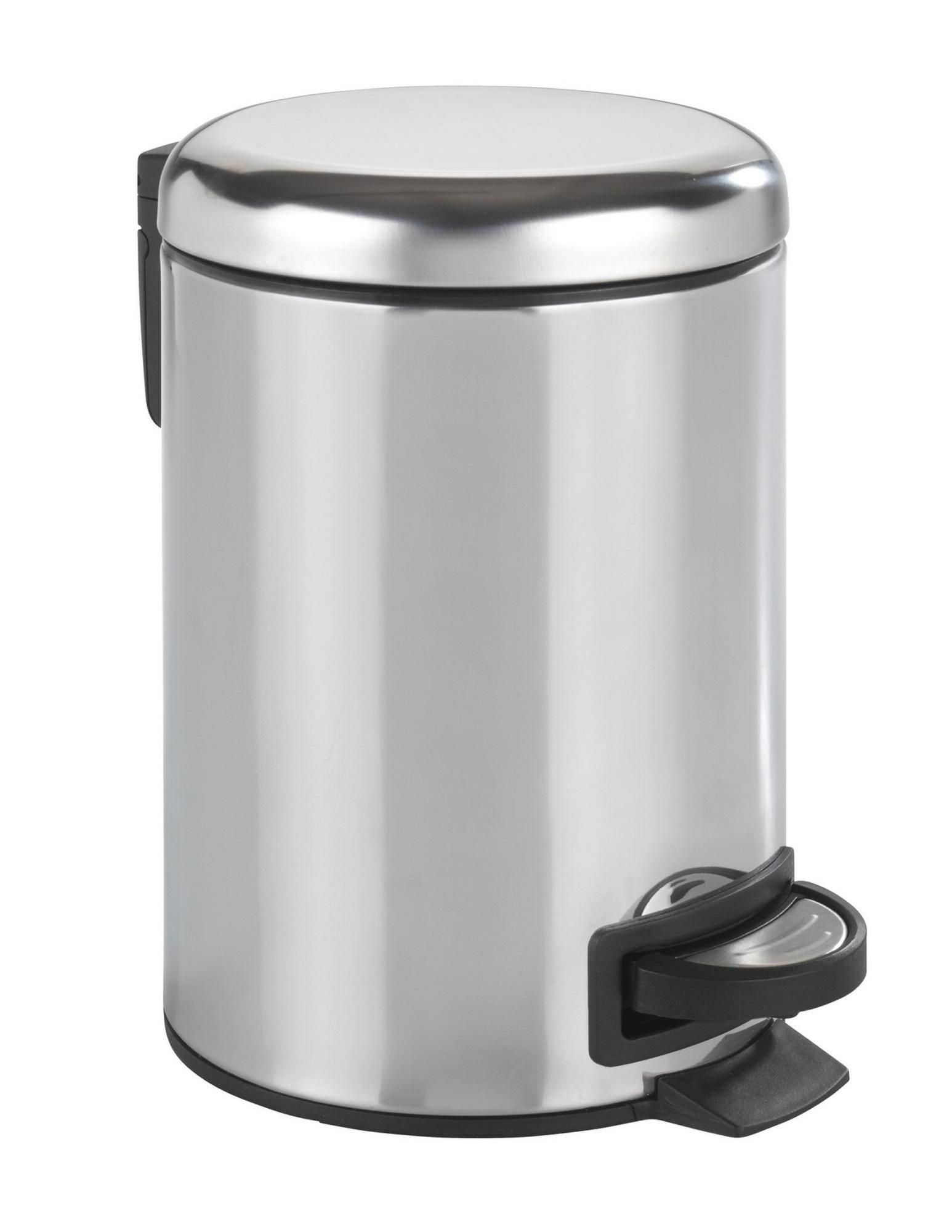Papelera de ba o con pedal acero inox Leman brillo 3 l WENKO