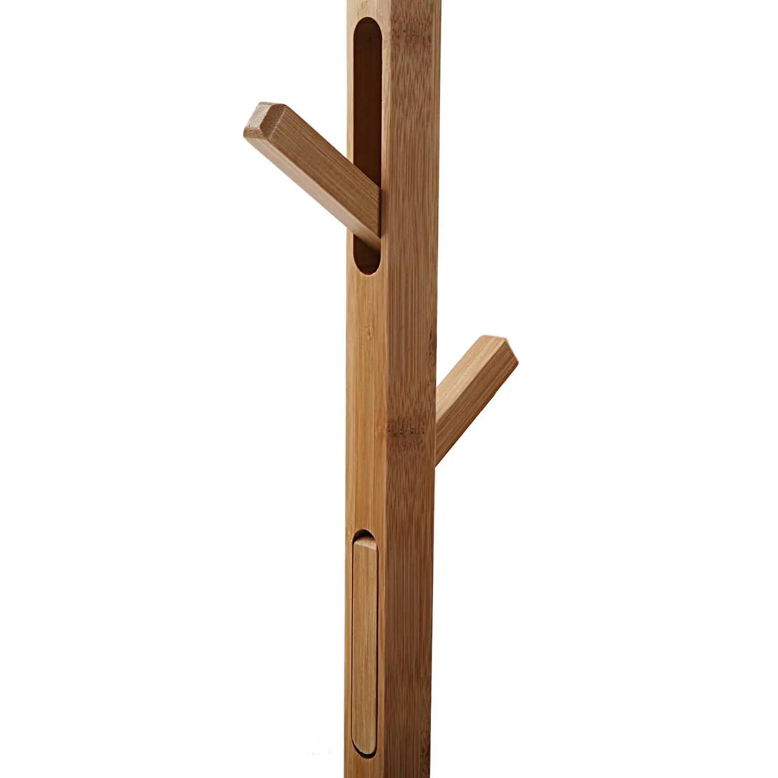Perchero de pie blanco ,176x25x25cm, metal/madera,6 ganchos