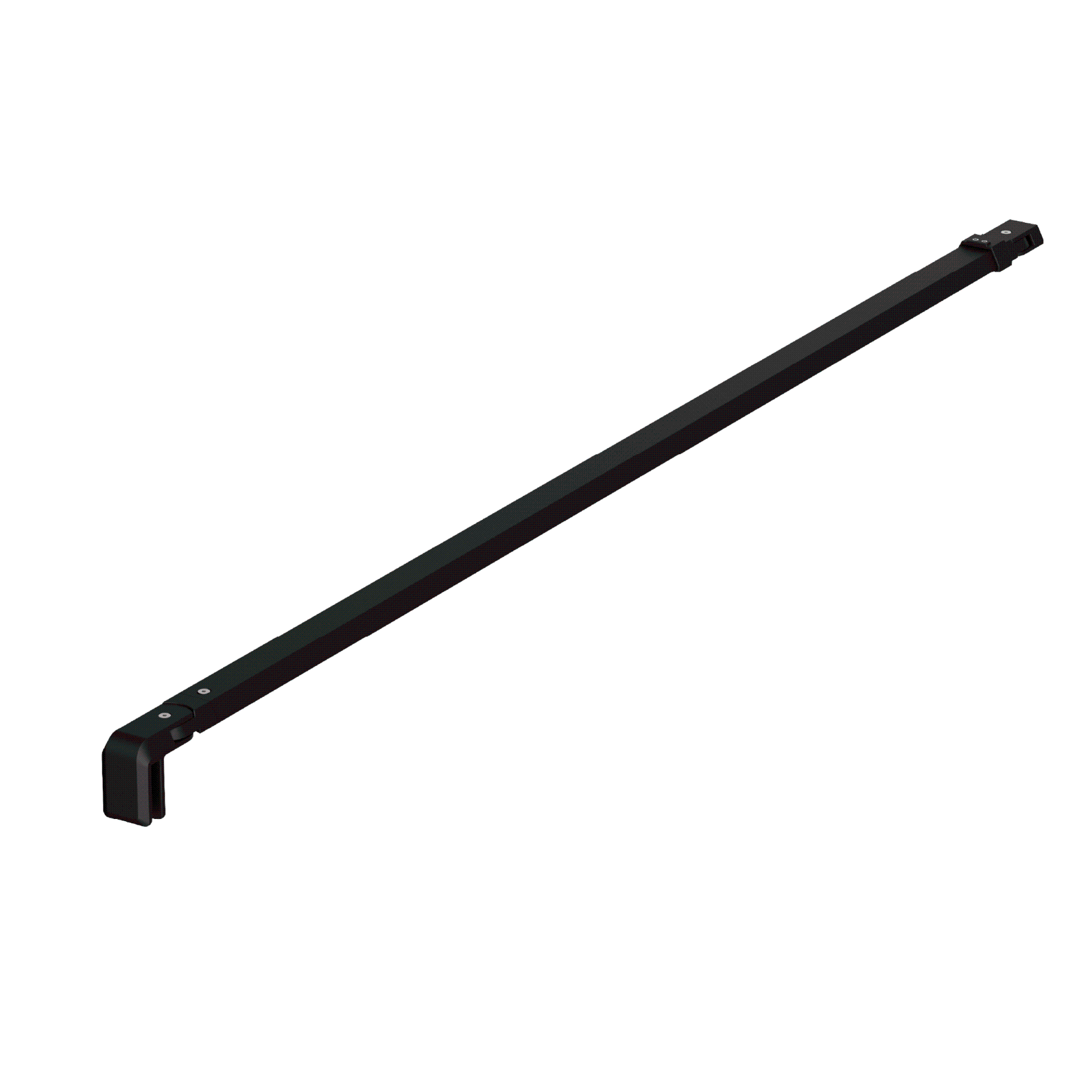 Barra de soporte negro lacado límite de 100 cm