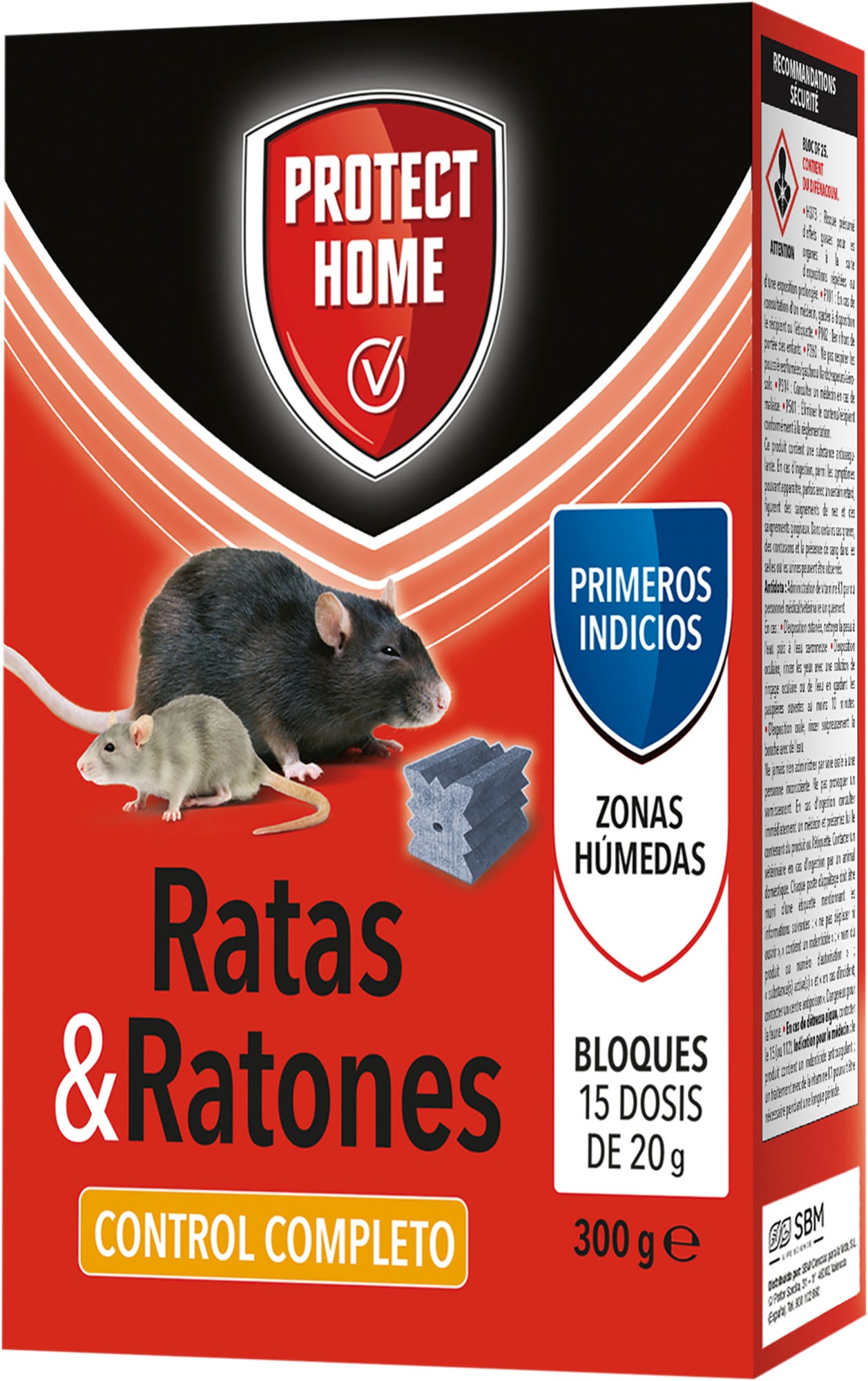 Raticida Cebo Bloque Ratas&Ratones PROTECT HOME 300 gr | Leroy Merlin