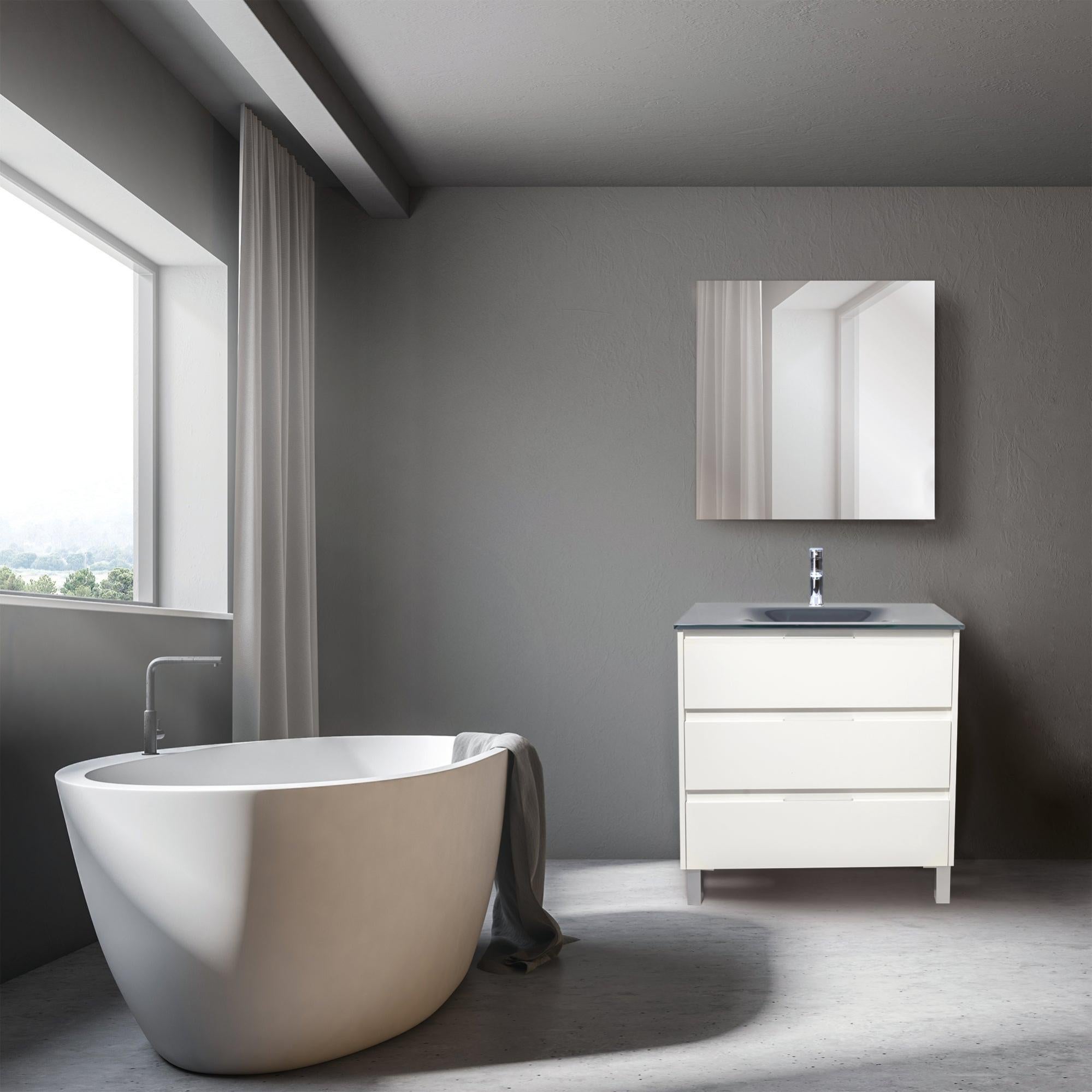 Mueble de baño con lavabo guano blanco 80x45 cm