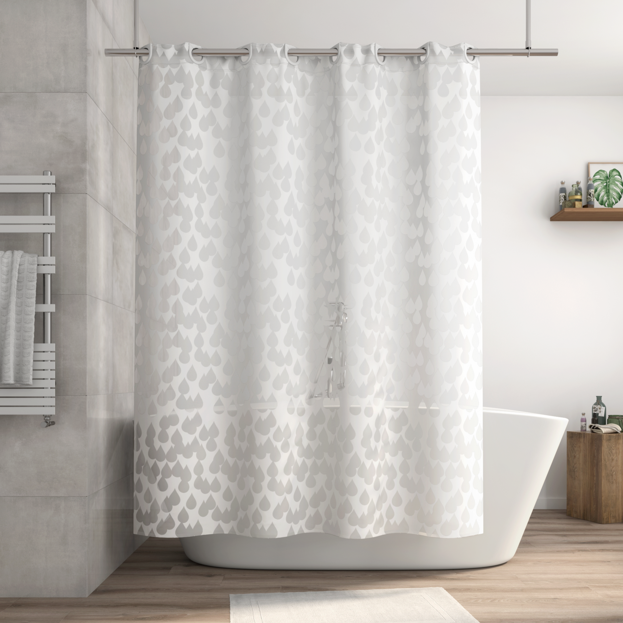 Cortina de baño Easy transparente cm | Merlin