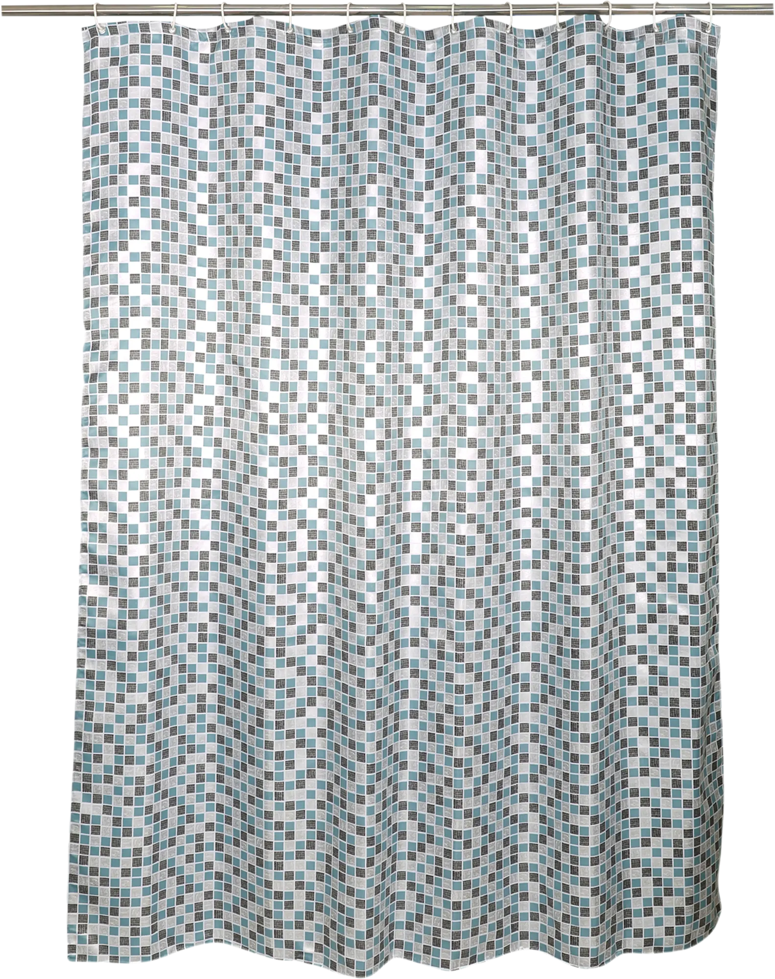 Cortina de baño mosaic azul poliéster 180x200 cm