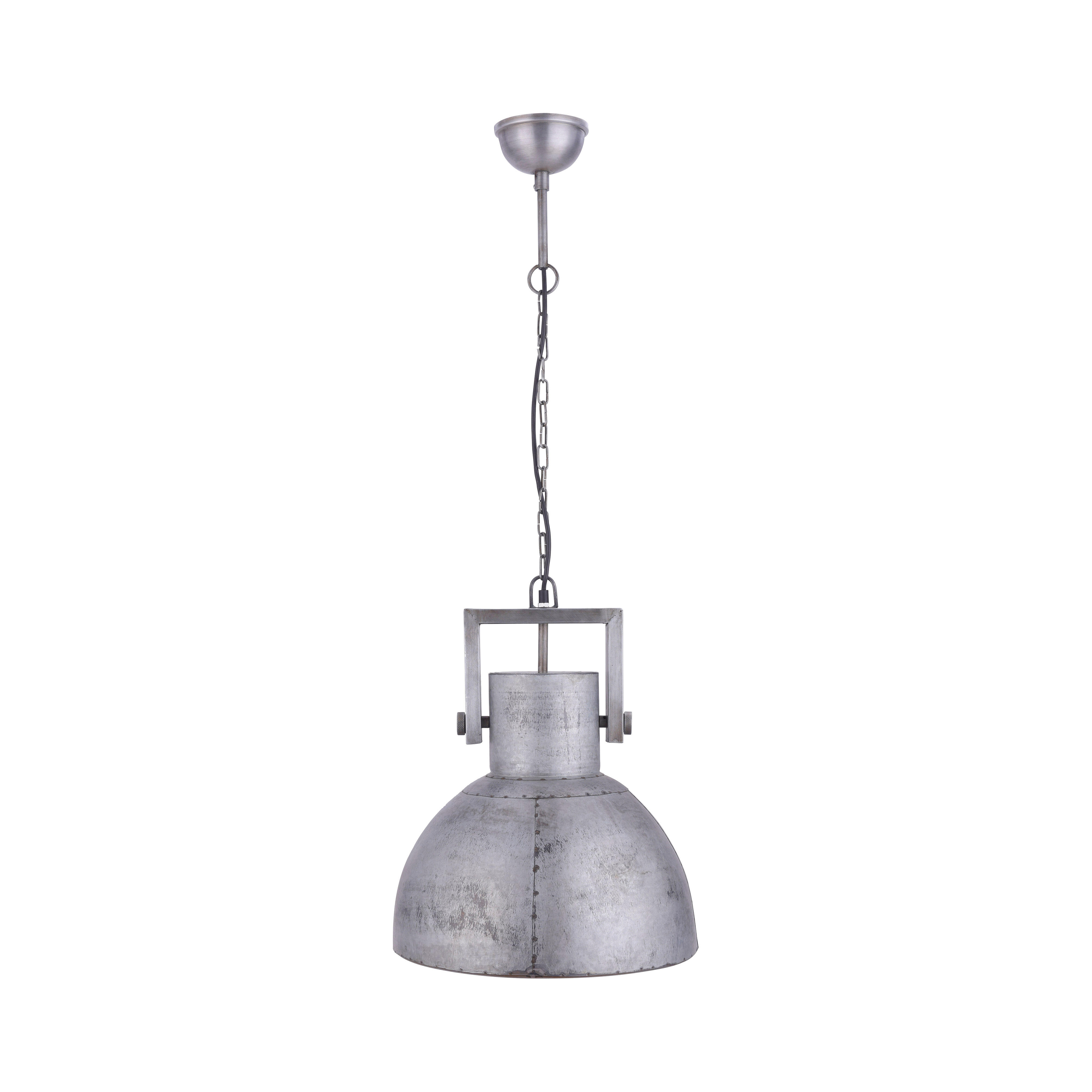 Lámpara de techo samia plateada 1 luz e27 40 cm diámetro metal