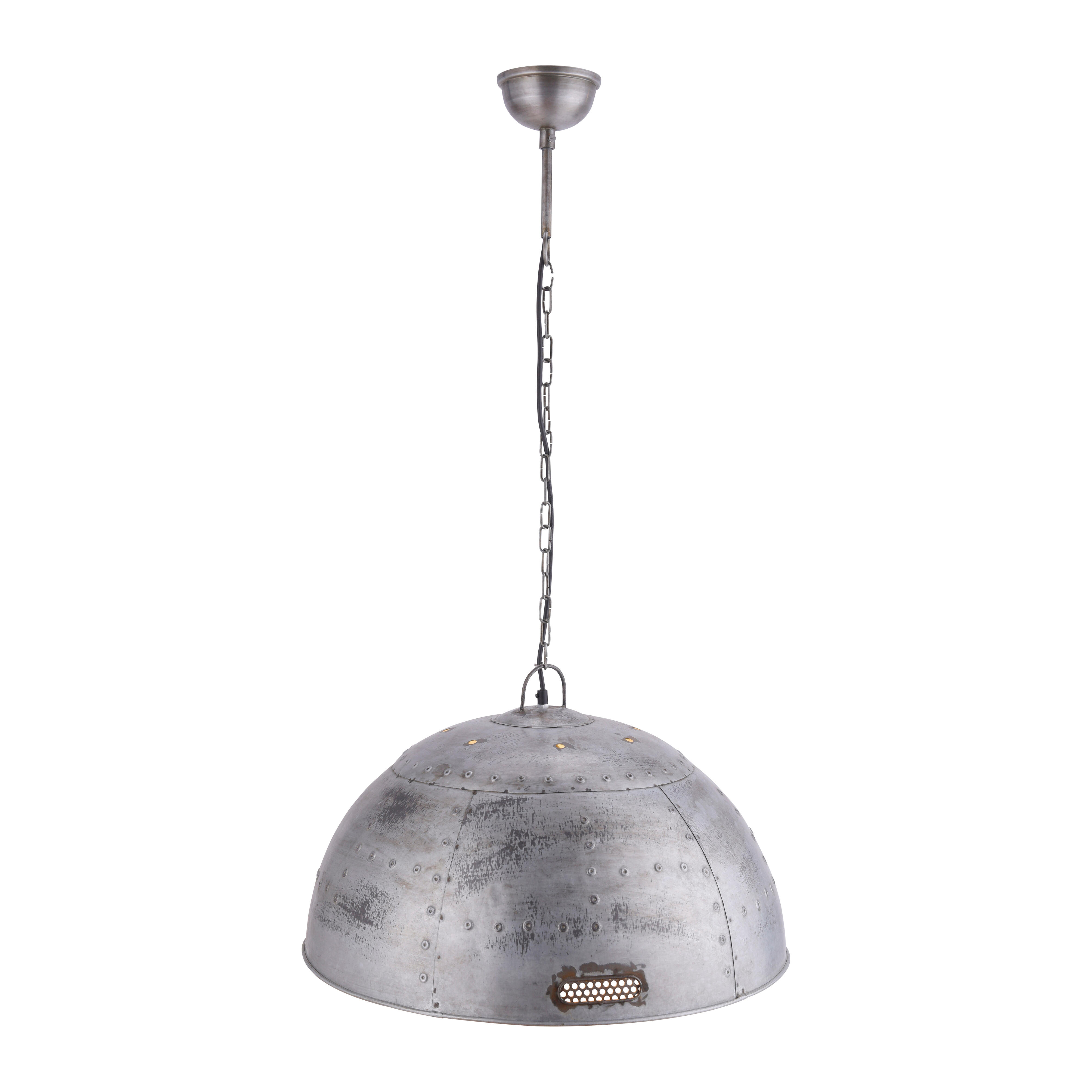 Lámpara de techo samia plateada 1 luz e27 60 cm diámetro metal