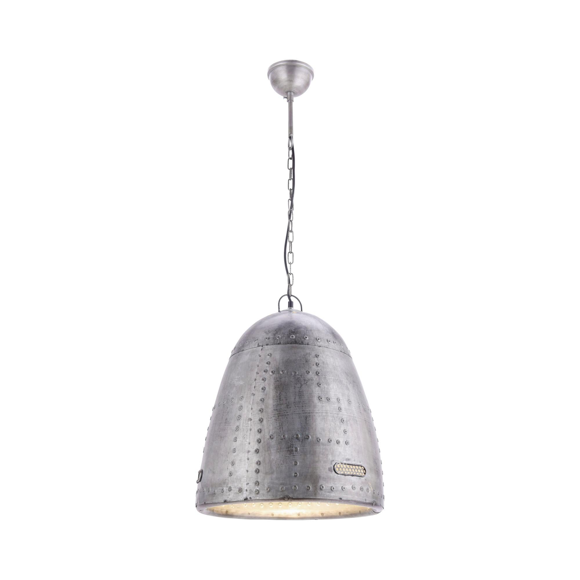 Lámpara de techo samia plateada 1 luz e27 45 cm diámetro metal