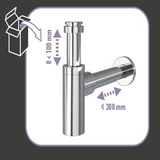 kielle Sifones - Sifón para lavabo, diámetro 32 mm, redondo, metal 30901010