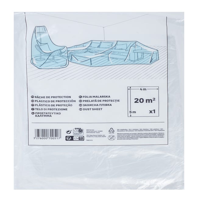Plástico protector Cubretodo (Medidas: 4 x 5 m)