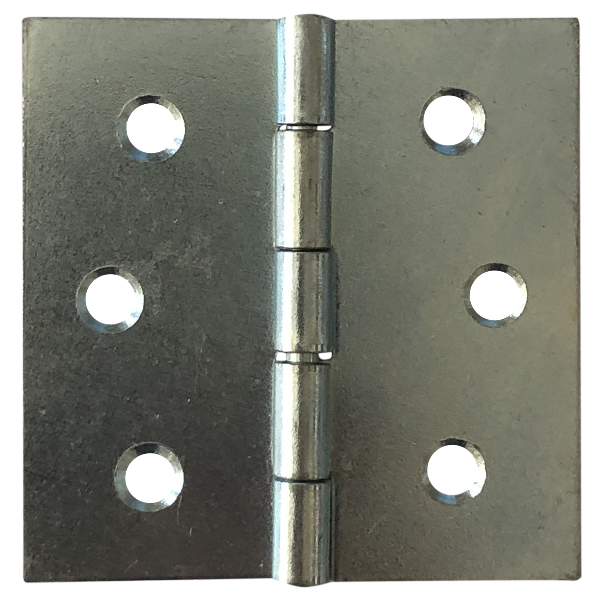 Bisagra rectangular de hierro cincado y 3x50 mm