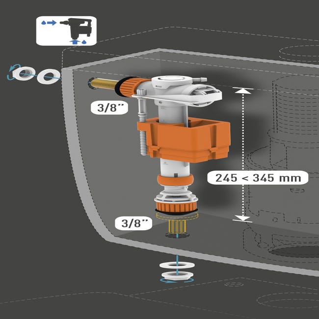 Grifo Wc Universal Cisterna Vh Dual Marca H2o con Ofertas en Carrefour