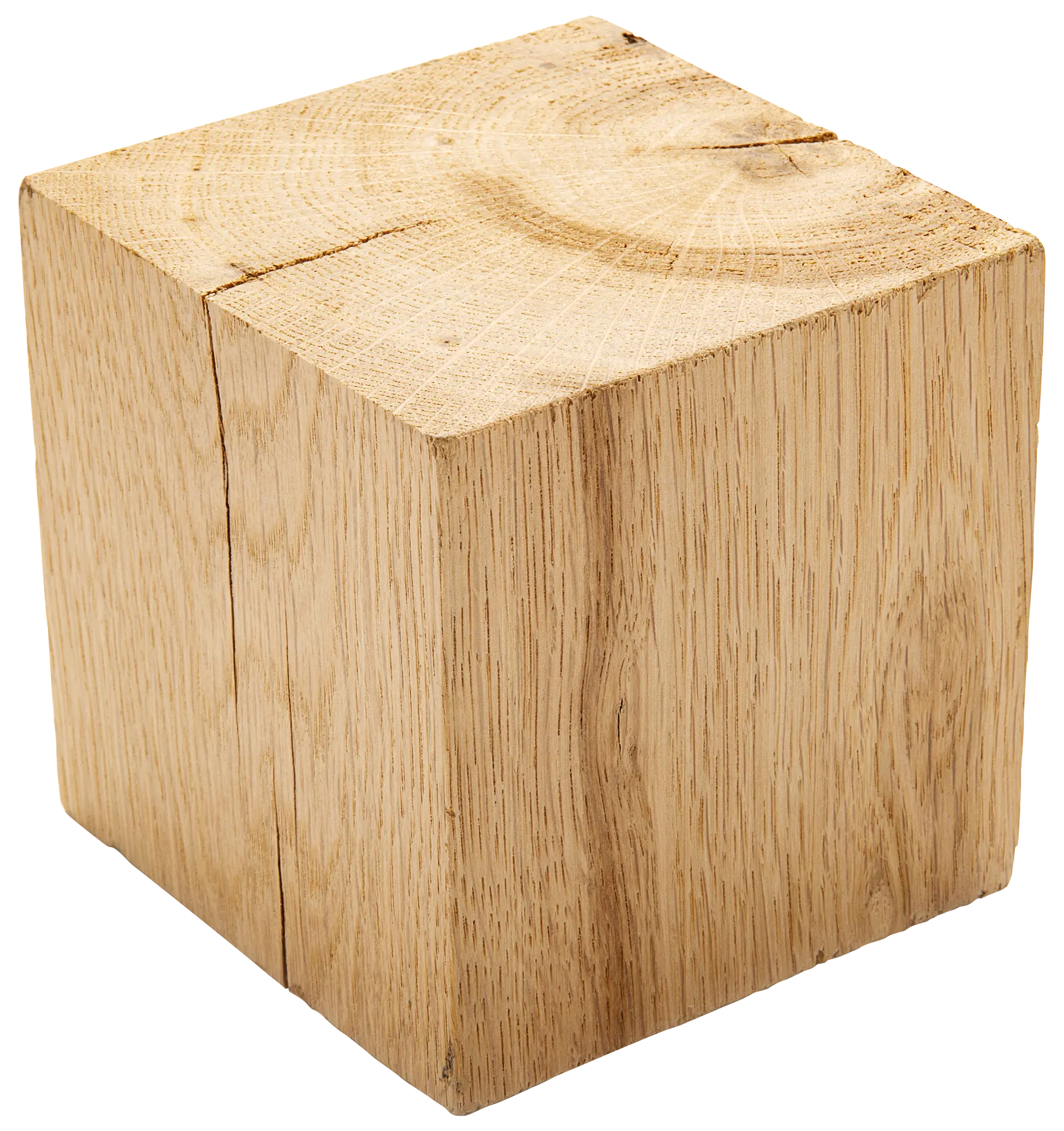 Cubo de roble macizo de 9x9x9 cm