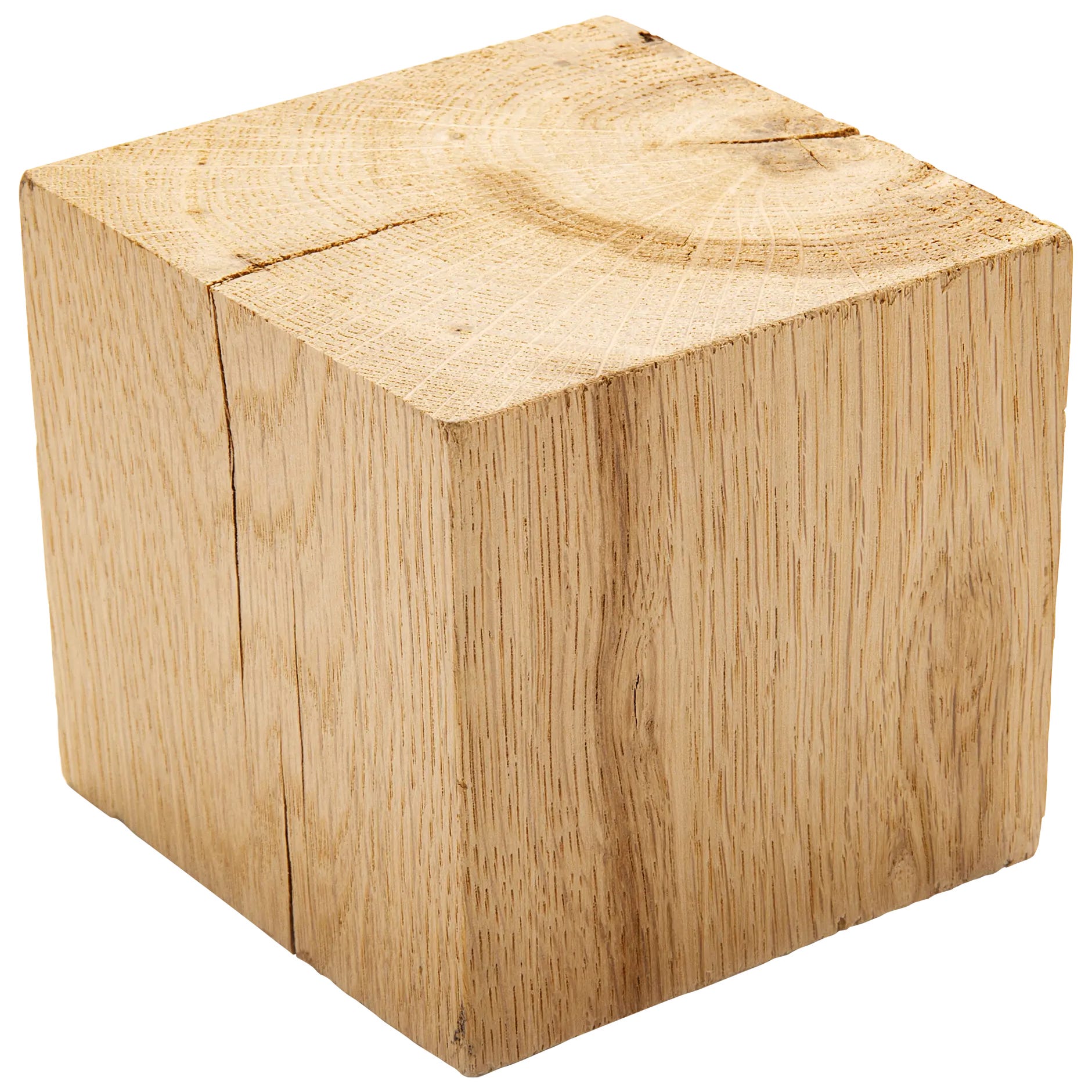 Cubo de roble macizo de 9x9x9 cm