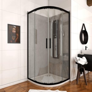 Mampara de ducha semicircular cristal transparente modelo Ada