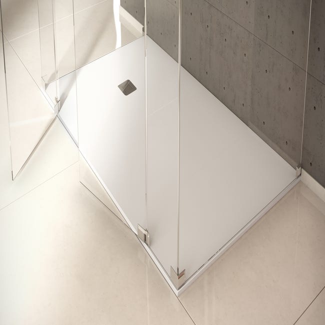 Mampara de ducha de baño para nichos de entre 160 y 170 cm fabricada en PVC