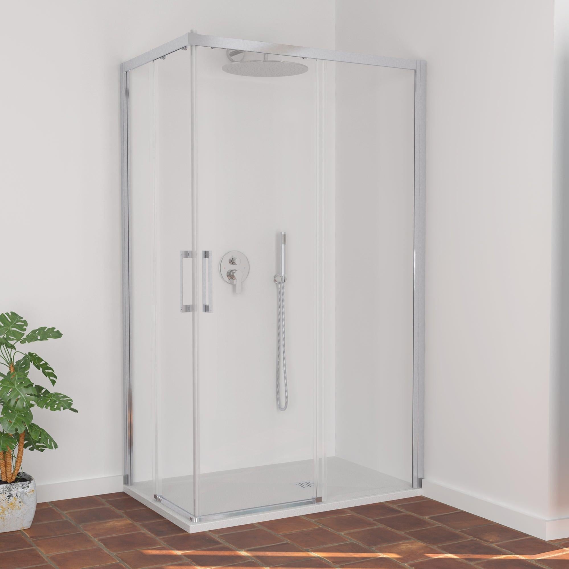 Mampara corredera new lisboa transparente perfil cromado 100x70 cm de la marca SANYCCES