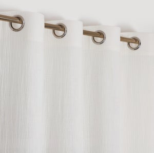 Barra cortina extensible 57-87 cm a presión acero blanco satinado 20 mm