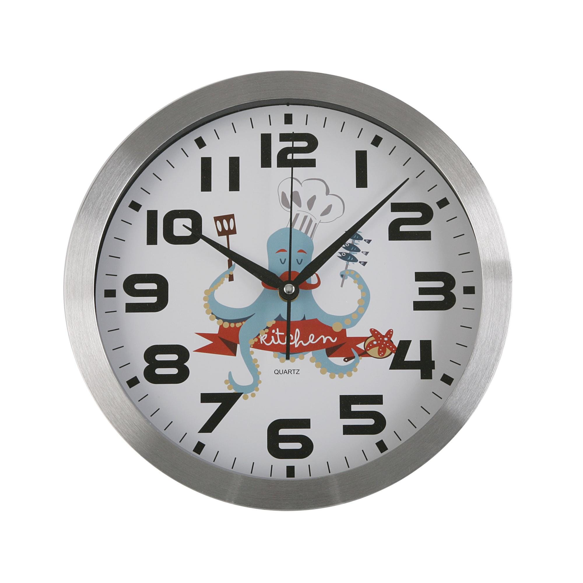 Reloj de Cocina Plástico QUO 30 cm - Plata