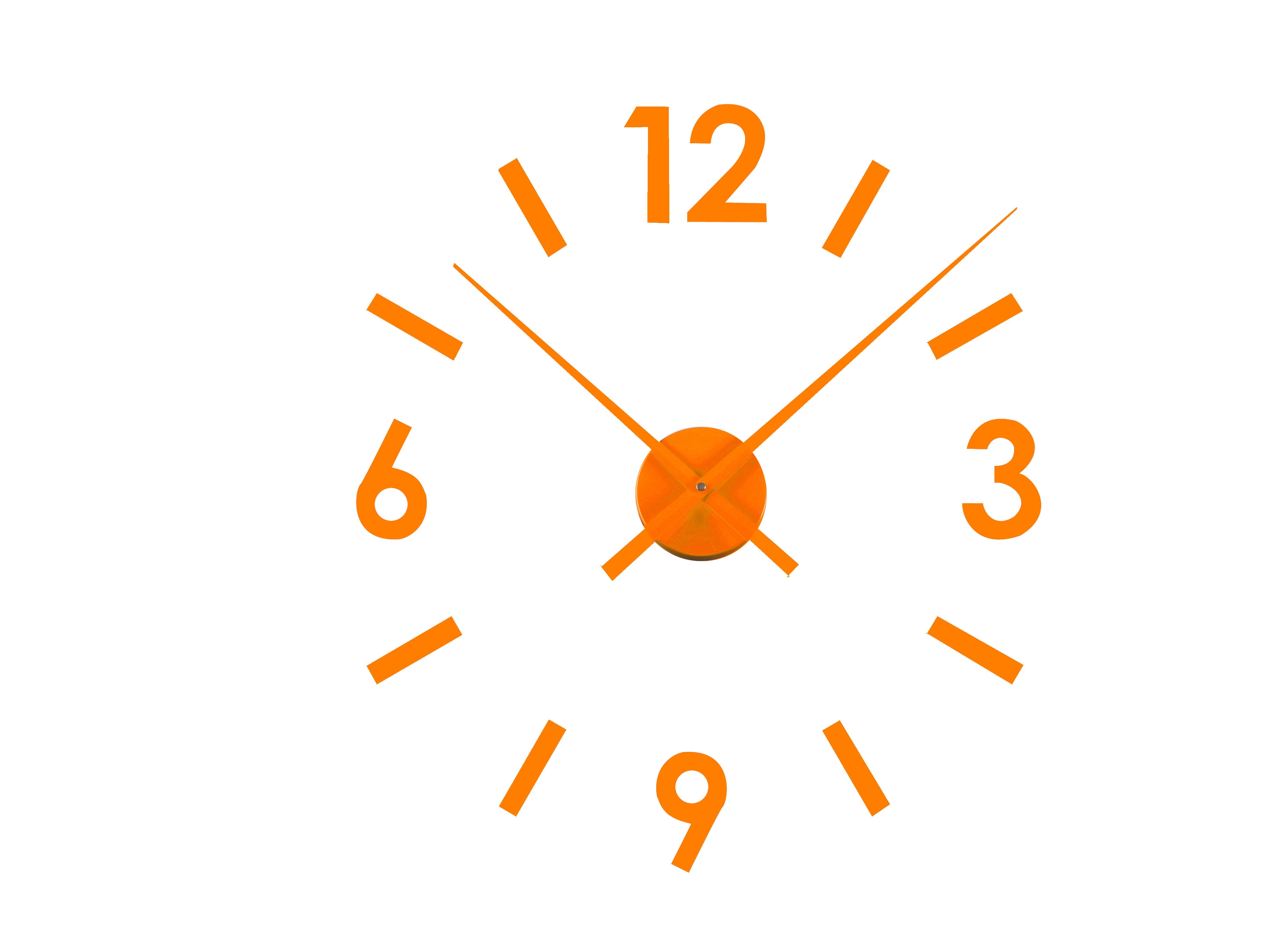 Reloj cocina pared sticker naranja , medida ajustable