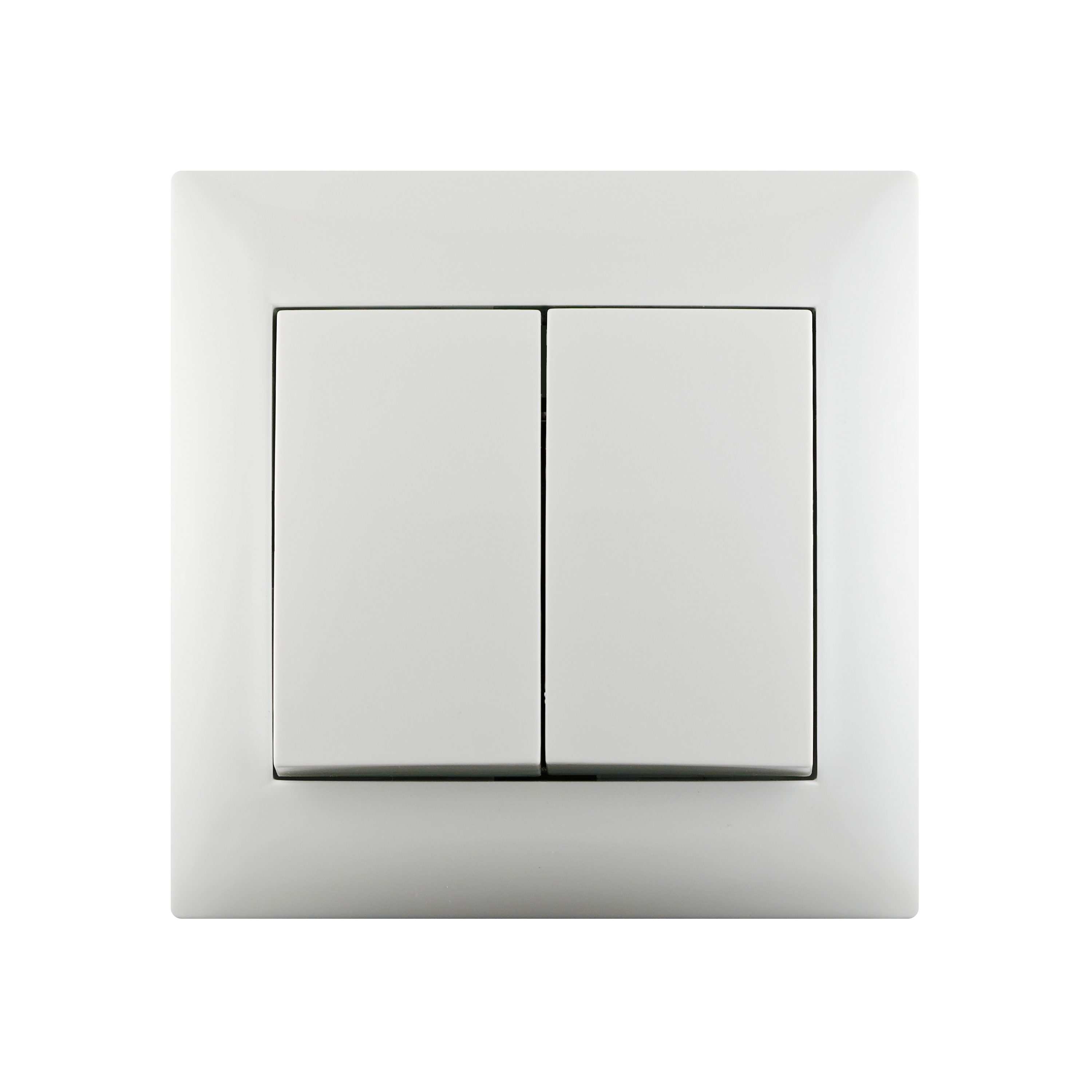 Interruptor de luz de pared para el hogar, pulsador de Panel de plástico  blanco, 1, 2