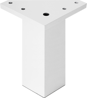 Pata fija de plástico para mueble 8 cm color blanco