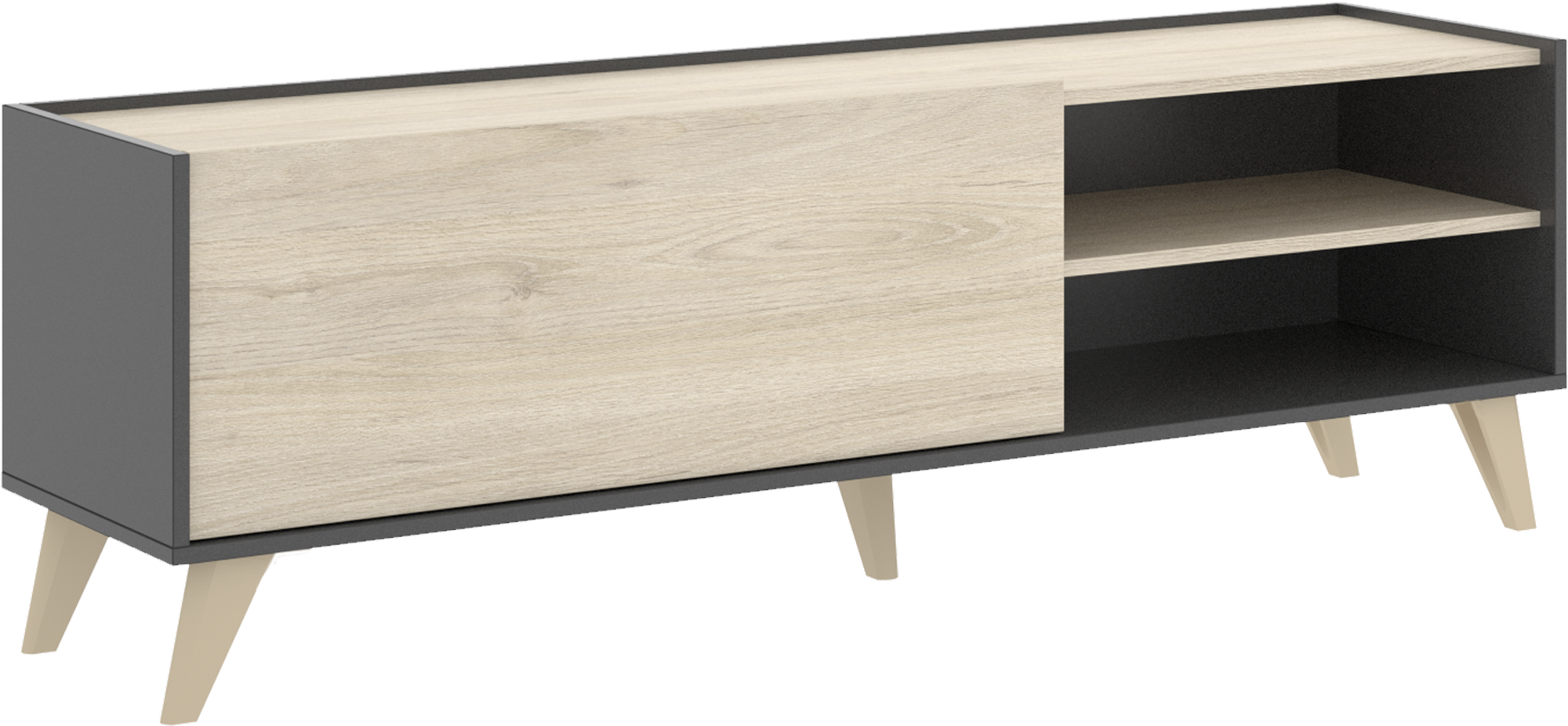 Mueble de tv nela grafito 155x47x43 cm (anchoxaltoxfondo) de la marca Sin marca